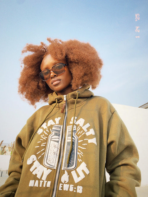 Stay Salty Stay Lit - Raised Neck Zip-Up Kingdom Hoodie image 1